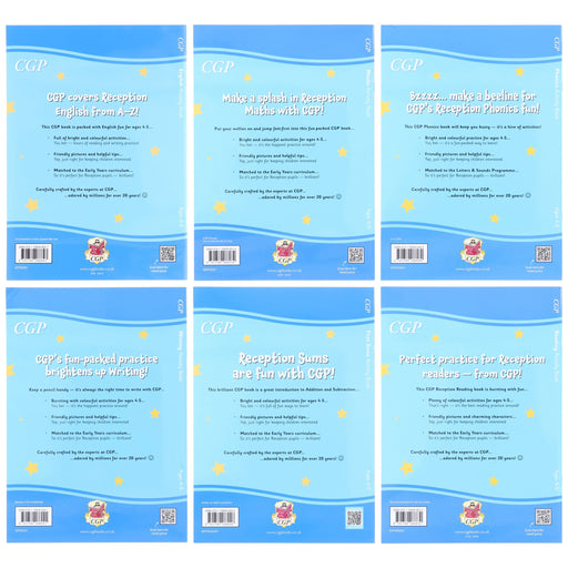 CGP Children Reception Activity Book Bundle 6 Books Collection Set - Ages 4-5 - Paperback 3-5 Coordination Group Publications Ltd (CGP)