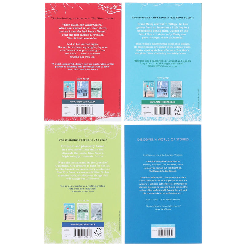 The Giver Quartet Series 4 Books Box Set By Lois Lowry - Fiction - Paperback Young Adult HarperCollins Publishers