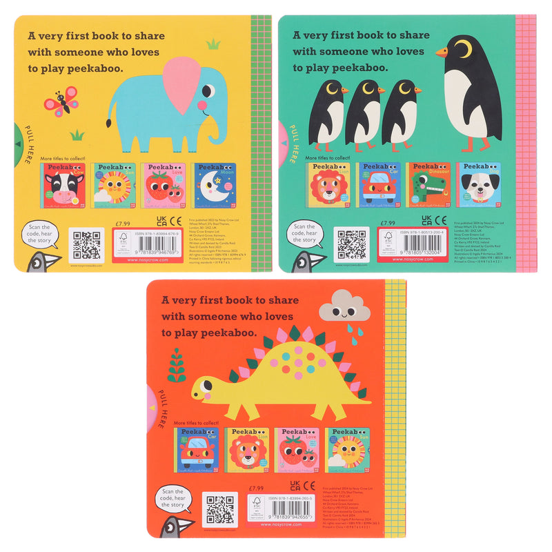 Peekaboo: Lion, Zoo & Dinosaur by Camilla Reid Illustrated 3 Books Collection Set - Ages 0-5 - Board Book