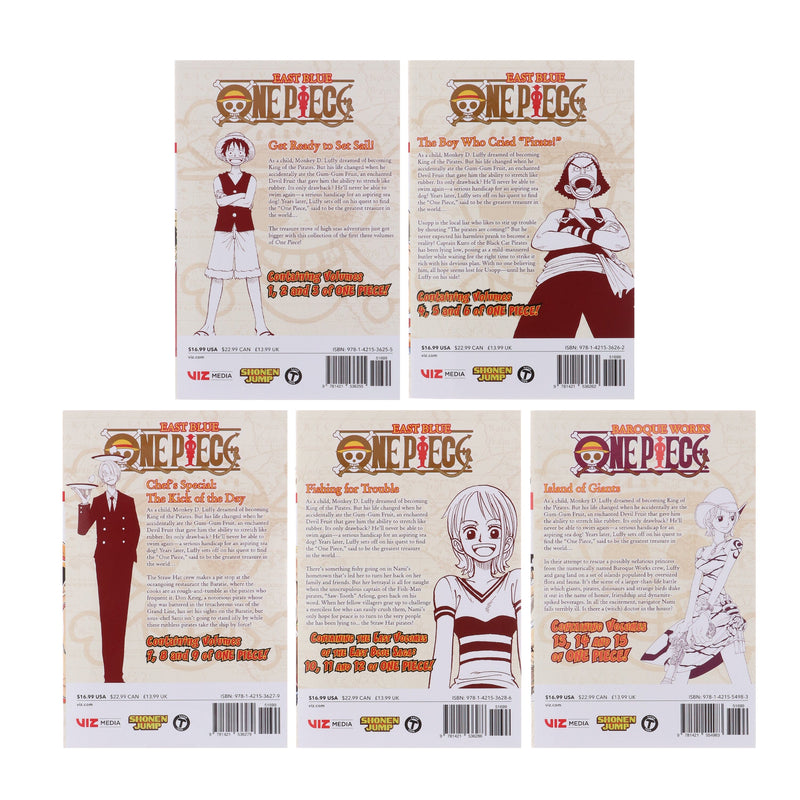 One Piece (Omnibus 3-in-1 Edition) (Volume 1-15) by Eiichiro Oda 5 Books Collection Set - Ages 14+ - Paperback Young Adult Viz Media, LLC
