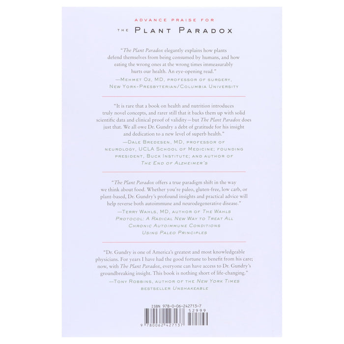 The Plant Paradox: By Dr. Steven R Gundry, MD - Non Fiction - Hardback B2D DEALS HarperCollins Publishers