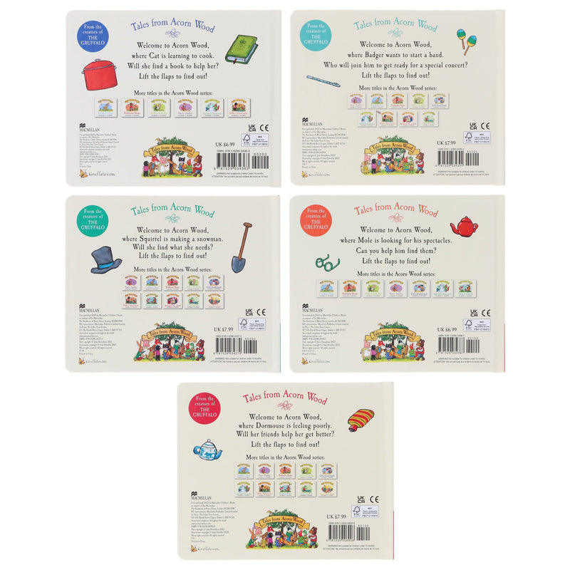 Tales From Acorn Wood by Julia Donaldson Illustrated 5 Books Collection Set (A Lift-the-flap Story) - Ages 2-5 - Board Book 3-5 Pan Macmillan