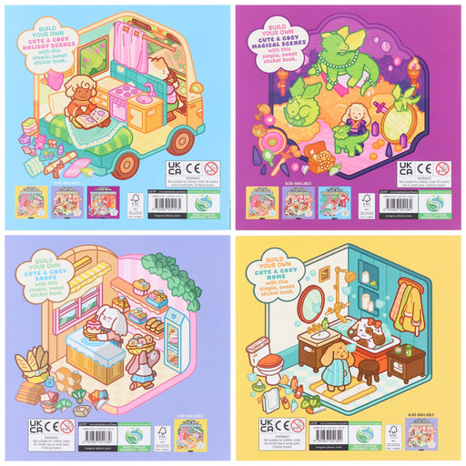 Cute & Cosy Sticker Rooms by Harry Alexander & Anna Guillet 4 Activity Books Set - Ages 6+ - Paperback 7-9 Buster Books