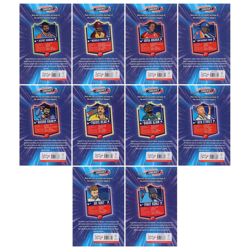The Greatest Cricket Stars by Thomas Scoble 10 Books Collection Box Set (Includes Free Audiobooks)- Ages 7-9 - Paperback 7-9 Sweet Cherry Publishing