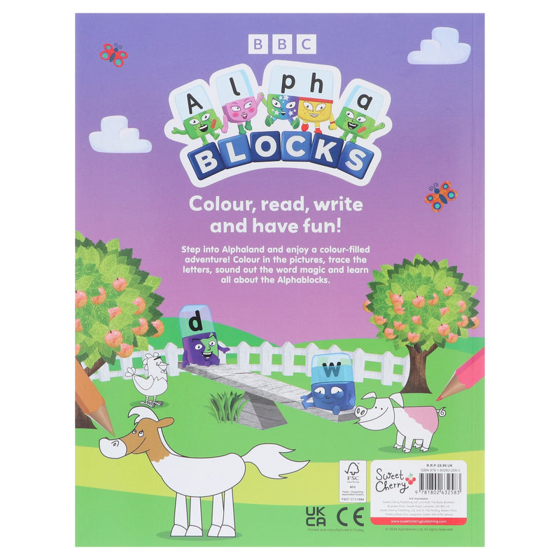 Alphablocks Colouring Fun: Learn, Colour and Create! A Colouring Activity Book - Ages 3-6 - Paperback 3-5 Sweet Cherry Publishing