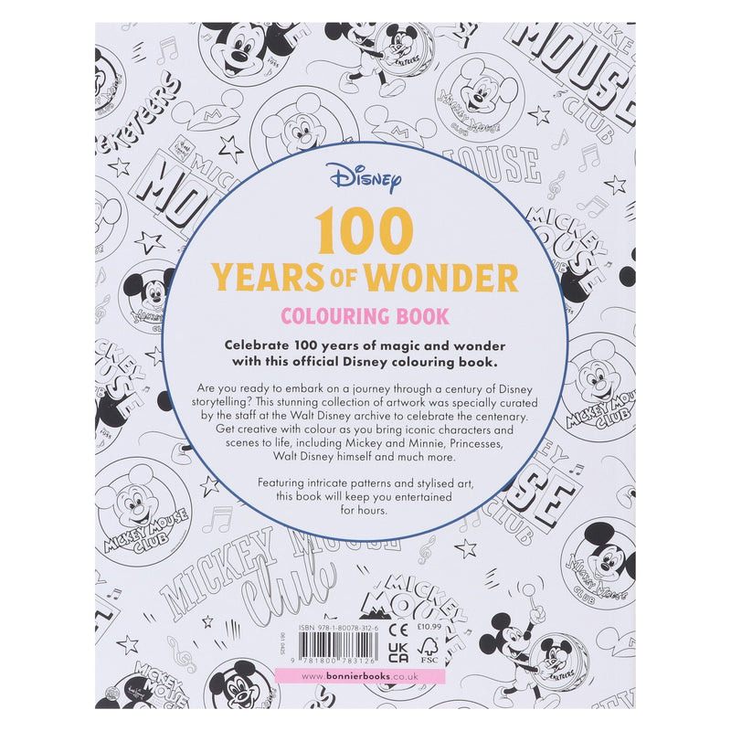 Disney 100 Years of Wonder Colouring Activity Book by Walt Disney - Ages 0-5 - Paperback 0-5 Bonnier Books Ltd