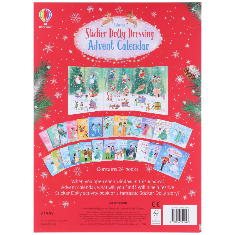 Sticker Dolly Dressing Christmas Advent Calendar: A Festive Collection of Dress Up Sticker Dolls, Puzzles, and other Activity Books - Ages 5+ - Paperback 5-7 Usborne Publishing Ltd