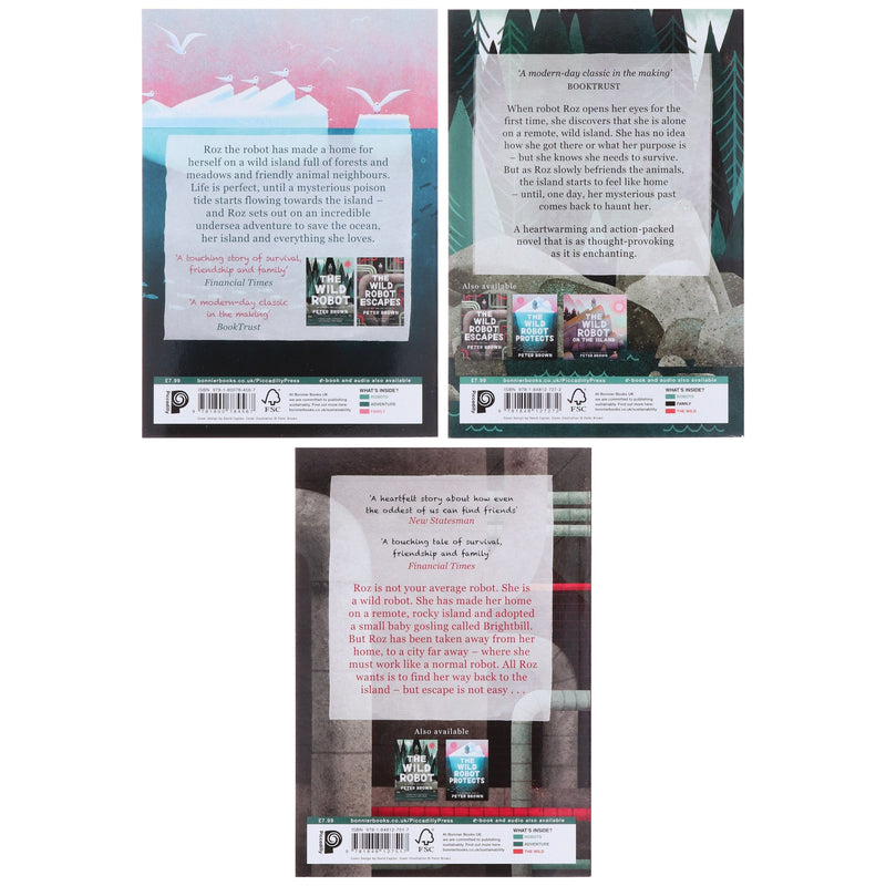 The Wild Robot Series By Peter Brown 3 Books Collection - Age 7-10 - Paperback 7-9 Bonnier Books Ltd