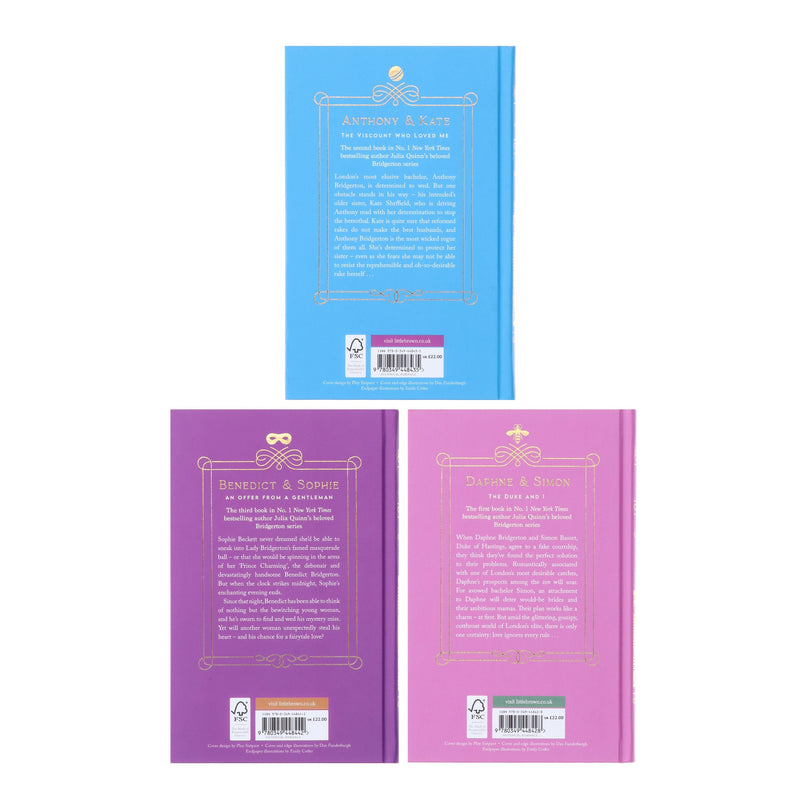 Bridgertons Series by Julia Quinn 3 Books Collector's Edition Set - Fiction - Sprayed Edges Hardback Fiction Hachette