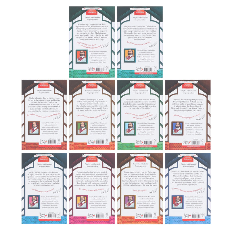 Easy Classics: The William Shakespeare Children's Collection by Gemma Barder (Volume 2) 10 Books Box Set - Ages 7-9 - Paperback 7-9 Sweet Cherry Publishing