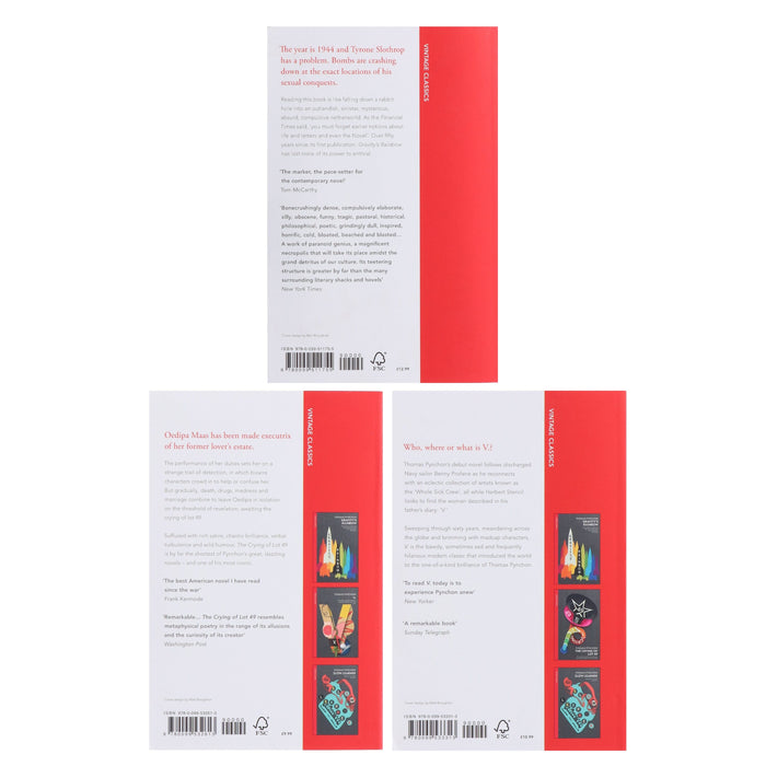 Thomas Pynchon Novels (V, The Crying of Lot 49 & Gravity's Rainbow) 3 Books Collection Set - Fiction - Paperback Fiction Penguin Random House