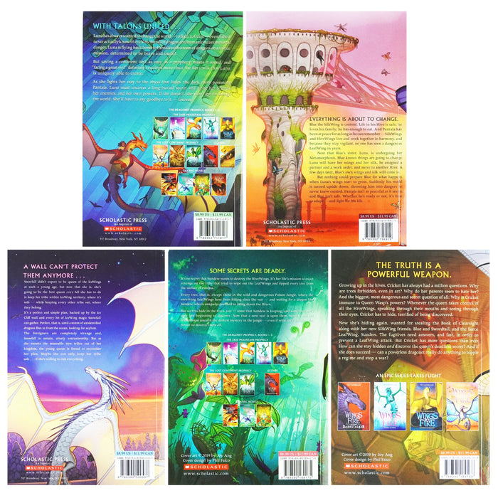 Wings of Fire Series by Tui T. Sutherland: 5 Books Set (Book 11-15) - Ages 8-12 - Paperback 9-14 Scholastic