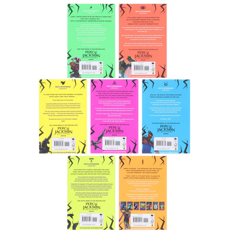 Percy Jackson And The Olympians Series (Book 1-7) By Rick Riordan 7 Books Collection Set - Ages 9+ - Paperback 9-14 Penguin Random House
