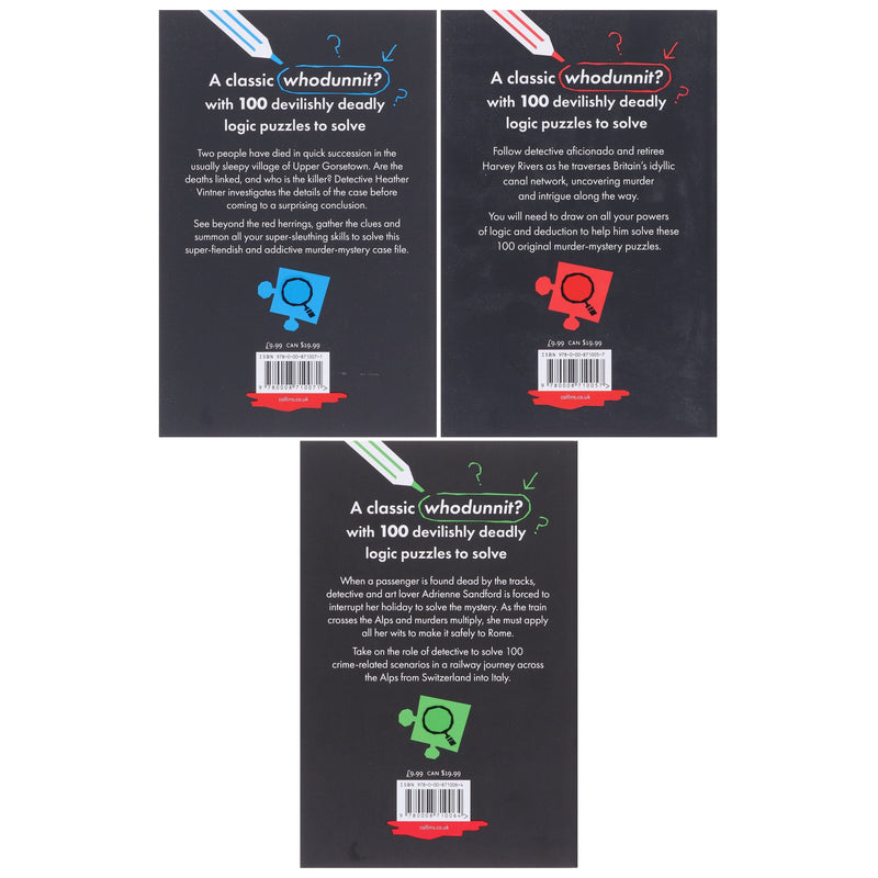 Murder Mystery Puzzles: 3 Books Collection Set - Fiction - Paperback Fiction Harpercollins Publisher