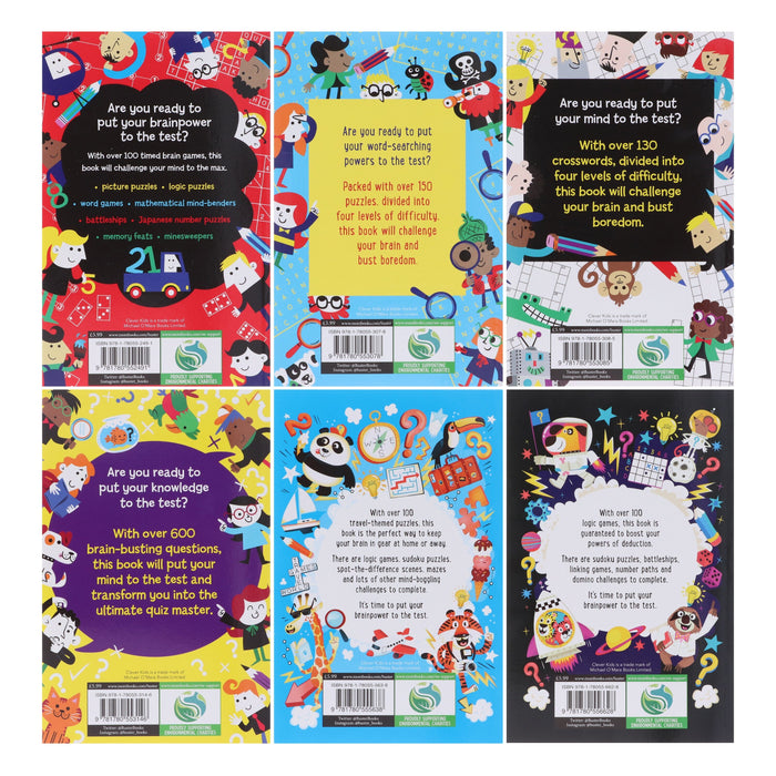 Clever Kids Brain Games By Gareth Moore & Chris Dickason 6 Books Collection Set - Ages 6-12 - Paperback 7-9 Buster Books