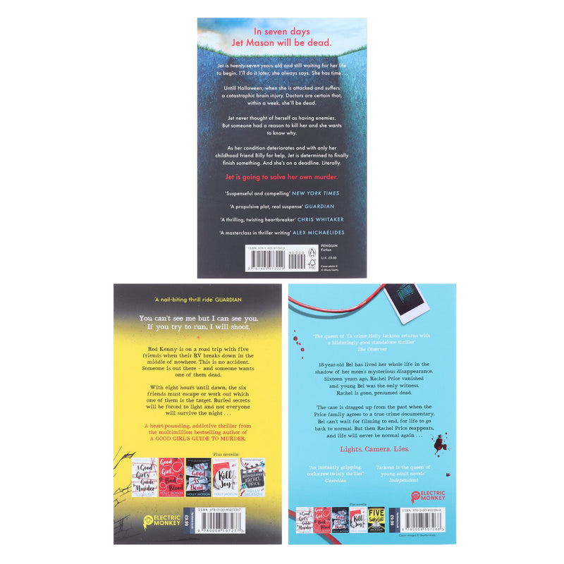 Holly Jackson's (Five Survive, The Reappearance of Rachel Price & Not Quite Dead Yet) 3 Books Collection Set - Fiction - Paperback Fiction Penguin Random House