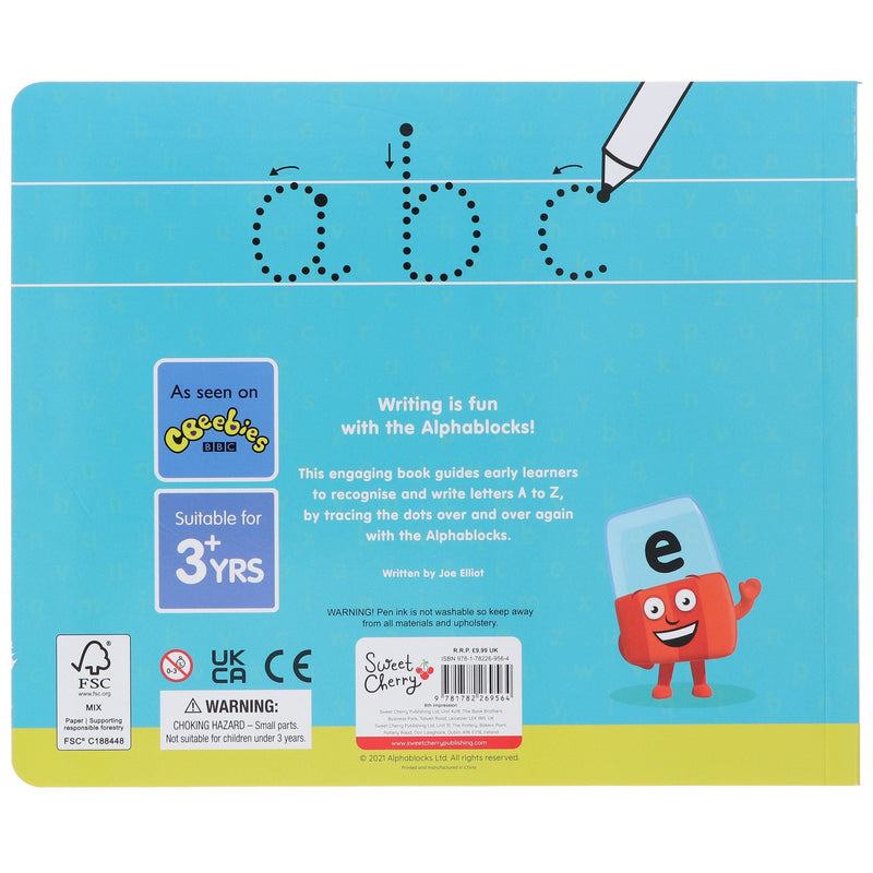 Alphablocks ABC: A Wipe-Clean Book and Pen - Learn to Write the Alphabet - Ages 3-6 - Board Book 3-5 Sweet Cherry Publishing