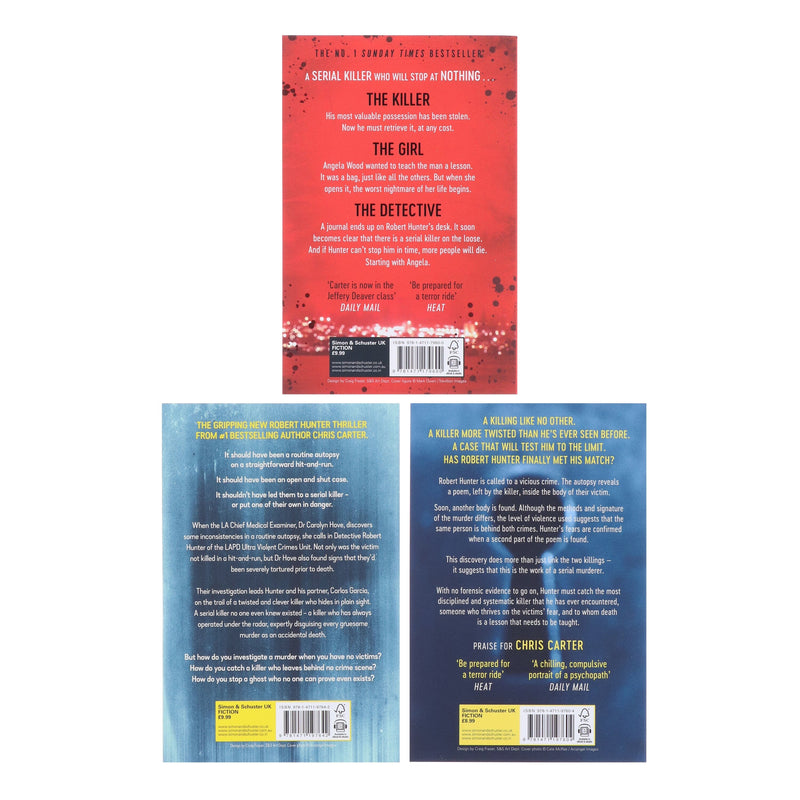 Robert Hunter Series by Chris Carter (Book 11-13) Collection 3 Books Set - Fiction - Paperback Fiction Simon & Schuster