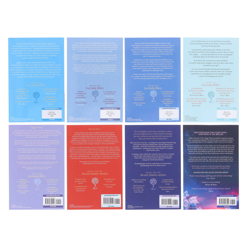 The Seven Sisters Series (Book 1-8) by Lucinda Riley 8 Books Collection Set - Fiction - Paperback Fiction Pan Macmillan