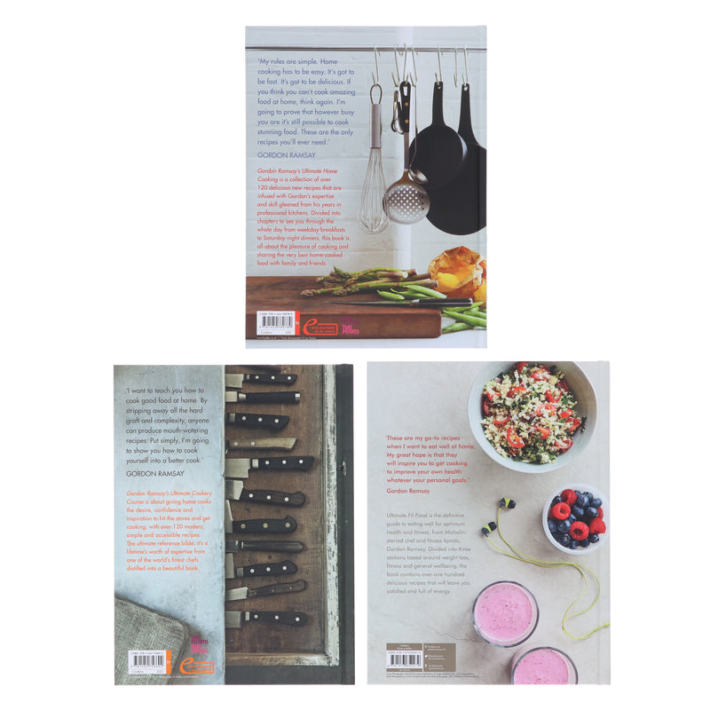 Gordon Ramsay's Ultimate Home Cooking, Cookery Course & Fit Food 3 Books Collection Set - Non Fiction - Hardback