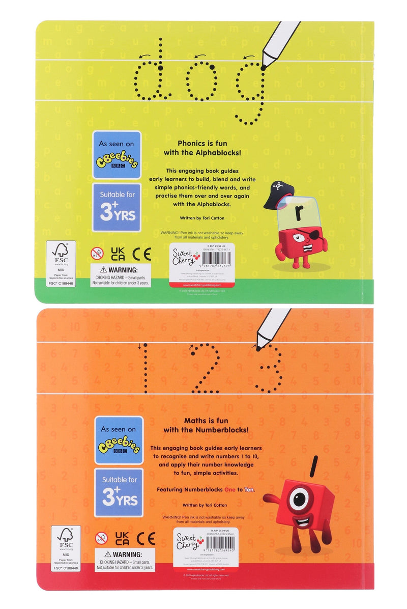 Numberblocks And Alphablocks My First Numbers And Letters 4 Wipe-Clean Books (Pens Included) - Ages 0-5 - Paperback 0-5 Sweet Cherry Publishing