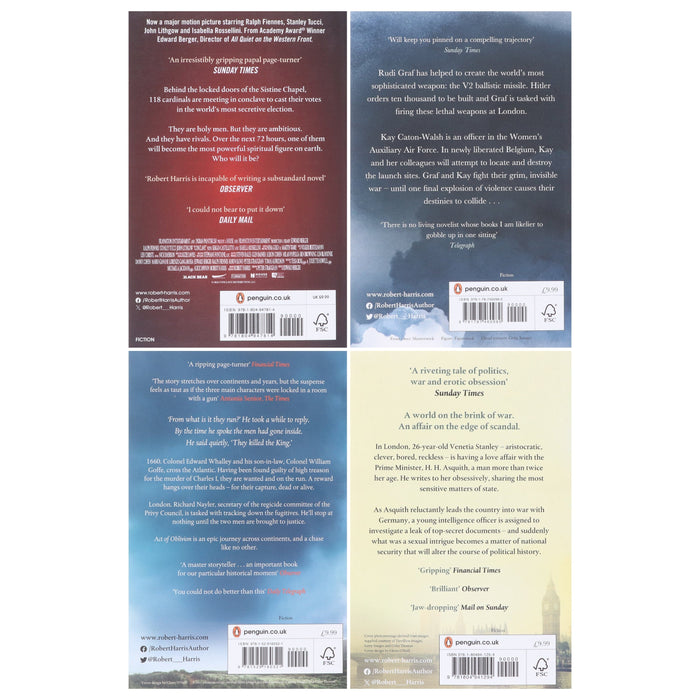 Robert Harris Collection (Conclave,V2, Act of Oblivion & Precipice) 4 Books Set - Fiction - Paperback Fiction Penguin Random House