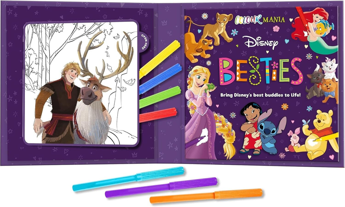Disney: Colourmania Besties with 7 felt-tip pens to use inside - Ages 4-6 - Paperback 3-5 Autumn Publishing