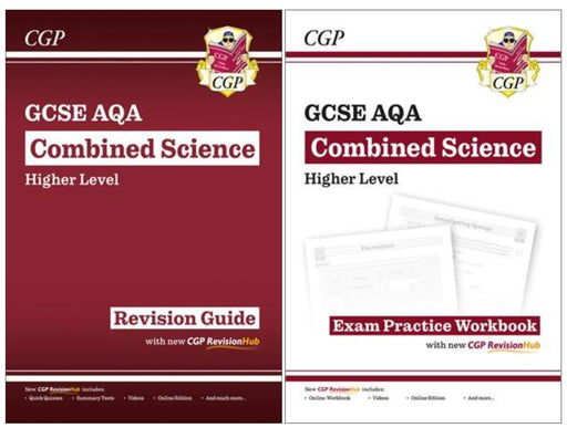 CGP GCSE AQA Combined Science Higher Level Revision Guide & Exam Practice Workbook 2 Books Set - Paperback Young Adult Coordination Group Publications Ltd (CGP)