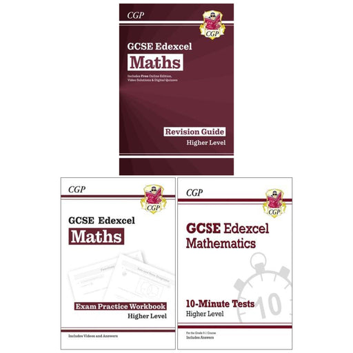 CGP GCSE Maths Edexcel Revision Guide: Higher Level (Includes Online Edition, Videos & Quizzes) 3 Books Set - Paperback Young Adult Coordination Group Publications Ltd (CGP)