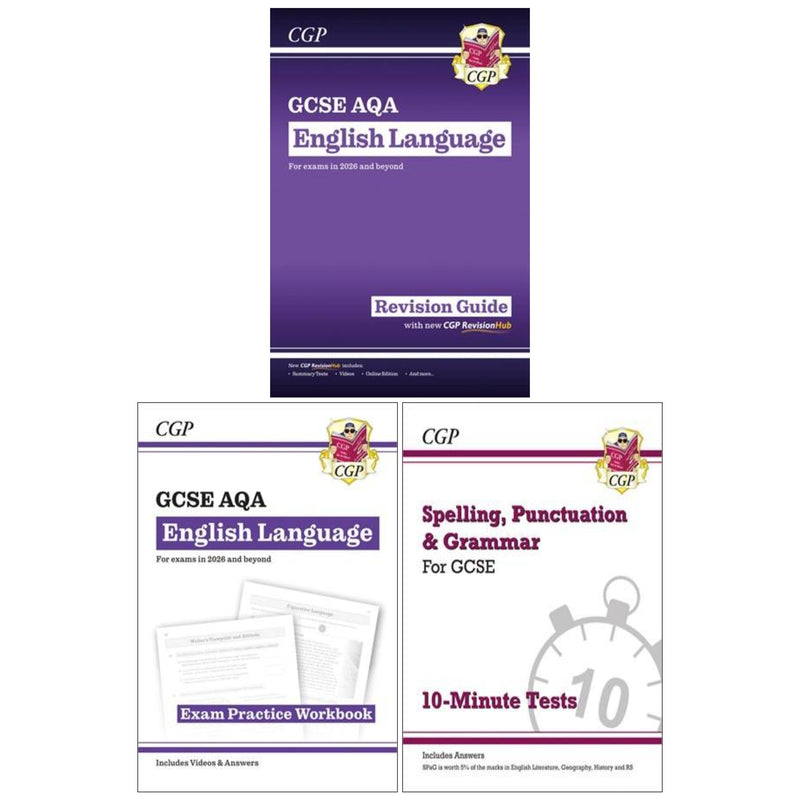 CGP GCSE English Language AQA Bundle (Includes Videos & Answers) - Paperback Young Adult Coordination Group Publications Ltd (CGP)