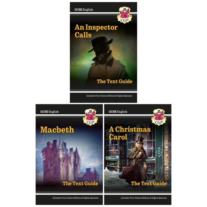 CGP GCSE English Literature Text Guide Collection 3 Books Set - Paperback (Includes Online Edition & Quizzes) Young Adult Coordination Group Publications Ltd (CGP)