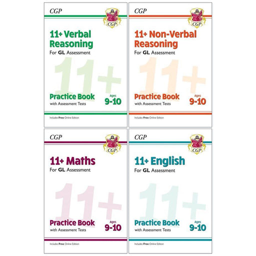 CGP 11+ Practice Book and Assessment Tests Bundle (for GL Assessment) 4 Books Set - Ages 9-10 - Paperback (Includes Free Online Edition) 9-14 Coordination Group Publications Ltd (CGP)