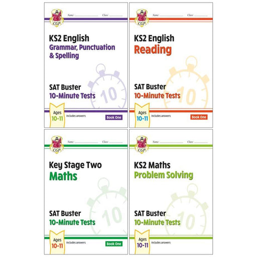 CGP KS2 SAT Buster 10-Minute Tests Collection 4 Books Set (for the 2027 tests) - Ages 10-11 - Paperback 9-14 Coordination Group Publications Ltd (CGP)