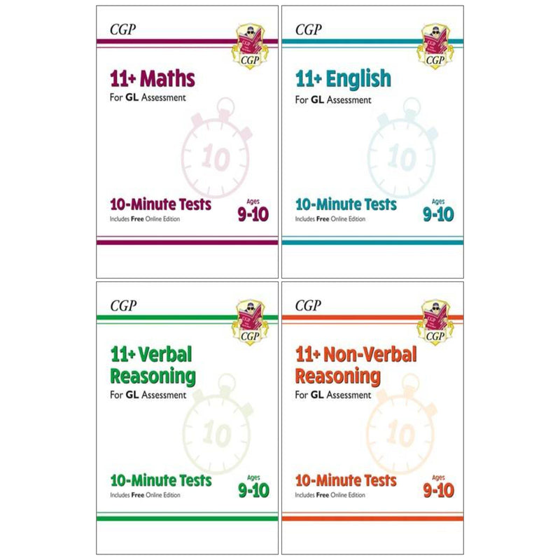CGP 11+ 10-Minute Tests For GL Assessment 4 Books Collection Set (Includes Free Online Edition)- Ages 9-10 - Paperback 9-14 Coordination Group Publications Ltd (CGP)