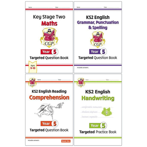 CGP KS2 (Year 5) Targeted Question and Practice Bundle 4 Books Collection Set - Ages 9-10 - Paperback 9-14 Coordination Group Publications Ltd (CGP)