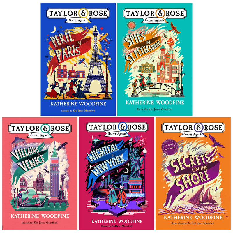 Taylor & Rose Secret Agents Series by Katherine Woodfine 5 Books Collection Set - Ages 9-14 - Paperback