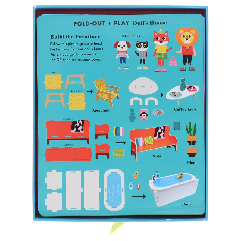 Fold-Out + Play: Doll's House: Build your own 3D house with interactive play pieces and stickers by Ingela P Arrhenius - Ages 4-7 - Board Book 3-5 Nosy Crow Ltd