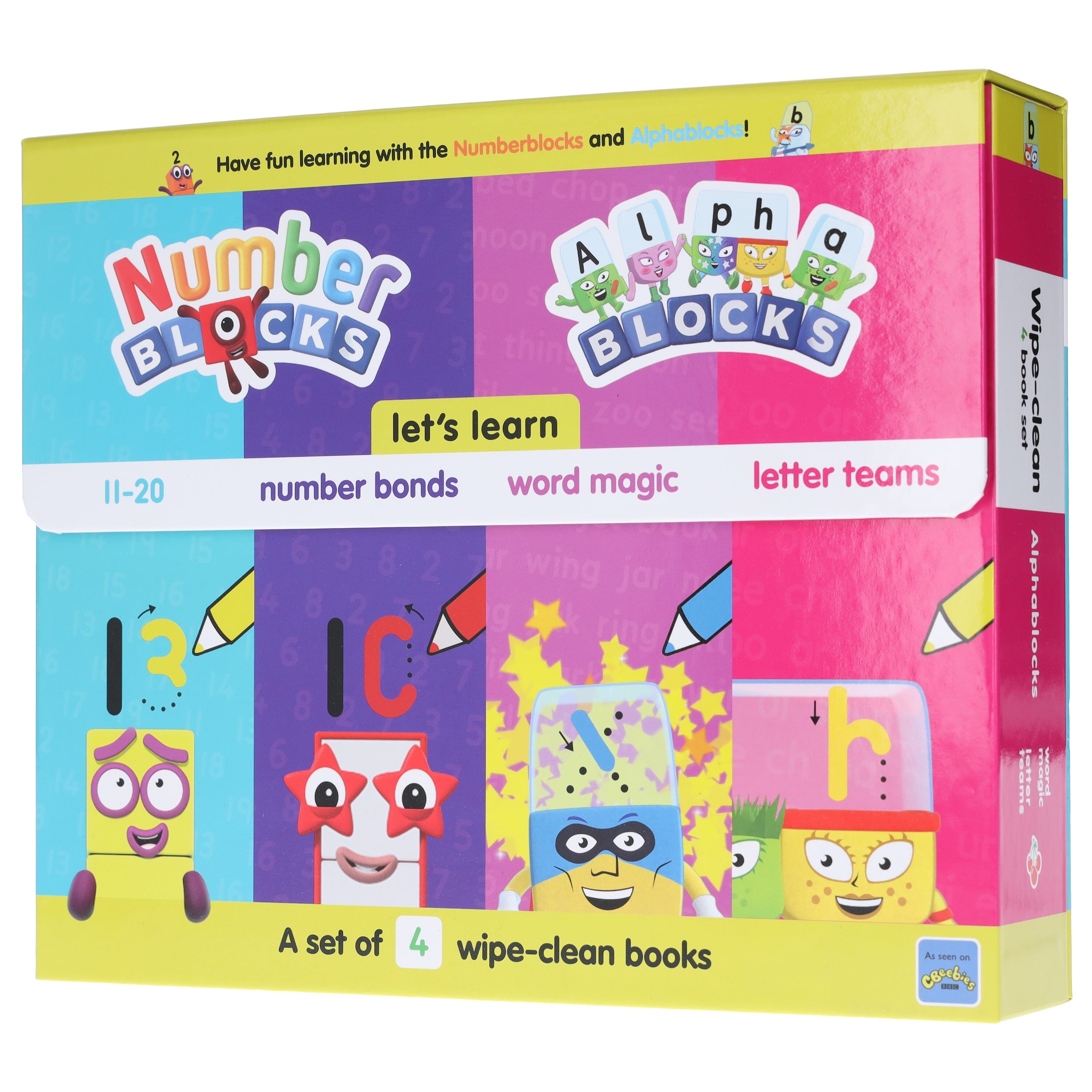 Numberblocks And Alphablocks Wipe Clean 4 Books & Numberblocks Red 