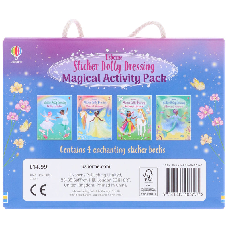 Usborne: Sticker Dolly Dressing Magical Activity Pack By Fiona Watt 4 Books Collection Box Set - Ages 5+ - Paperback 5-7 Usborne Publishing Ltd
