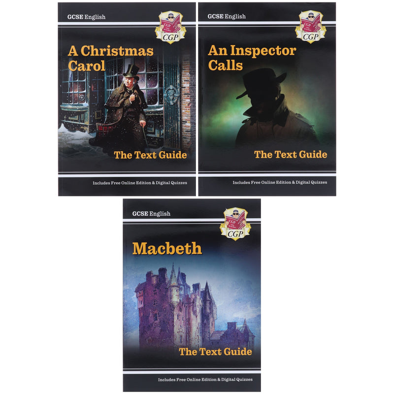 CGP GCSE English Literature Text Guide Collection 3 Books Set - Paperback (Includes Online Edition & Quizzes) Young Adult Coordination Group Publications Ltd (CGP)