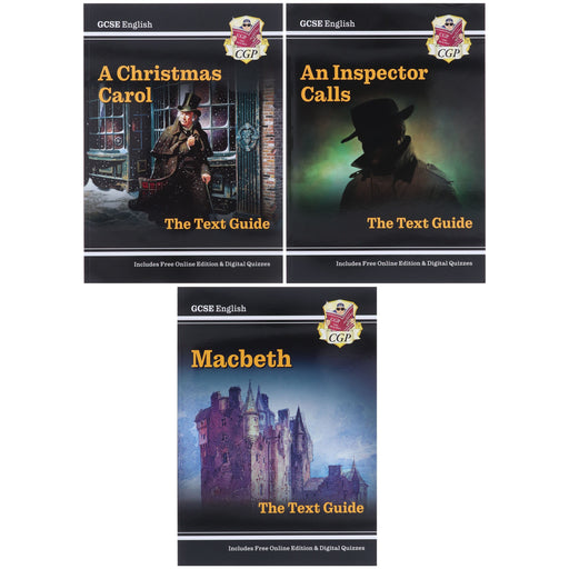 CGP GCSE English Literature Text Guide Collection 3 Books Set - Paperback (Includes Online Edition & Quizzes) Young Adult Coordination Group Publications Ltd (CGP)