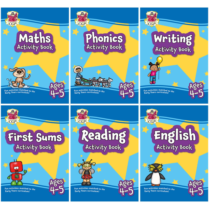 CGP Children Reception Activity Book Bundle 6 Books Collection Set - Ages 4-5 - Paperback 3-5 Coordination Group Publications Ltd (CGP)