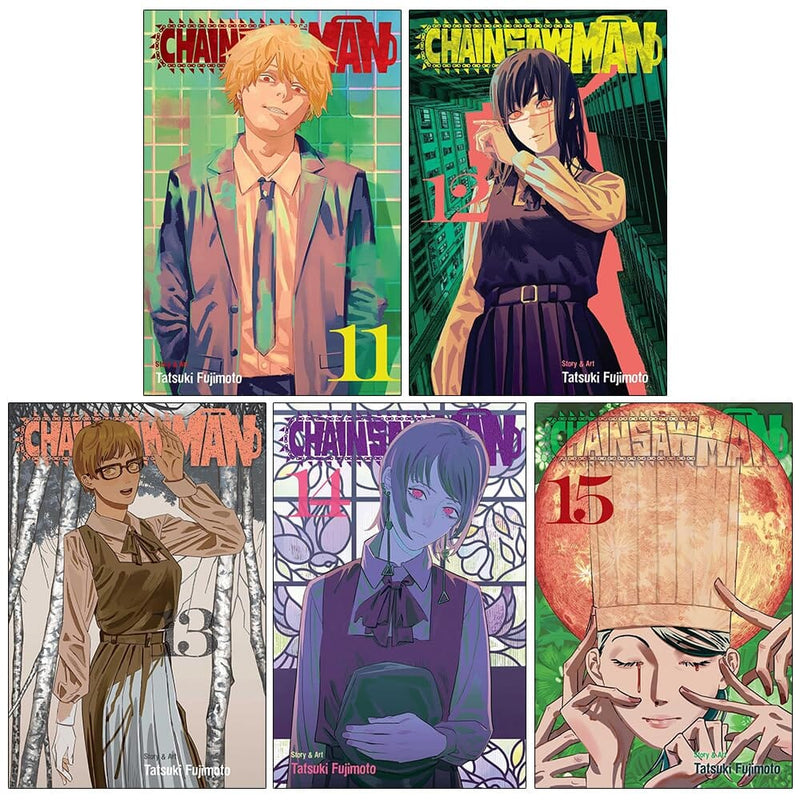 Chainsaw Man Volume 11-15 by Tatsuki Fujimoto: 5 Books Collection Set - Manga - Paperback Graphic Novels Viz Media, Subs. of Shogakukan Inc