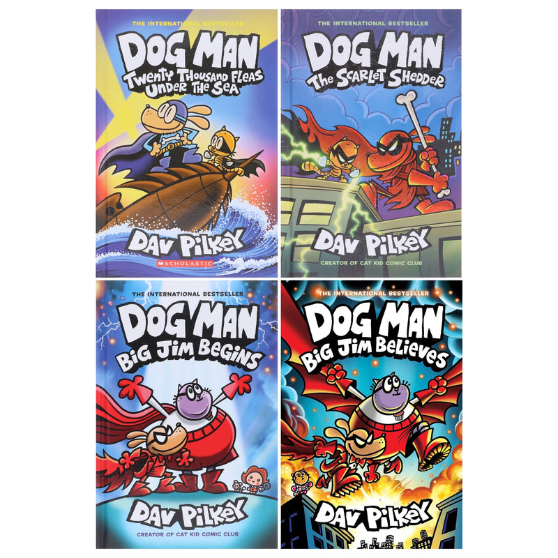 Dog Man Series by Dav Pilkey (Book 11-14) Collection 4 Books Set - Ages 7+ - Hardback 7-9 Scholastic