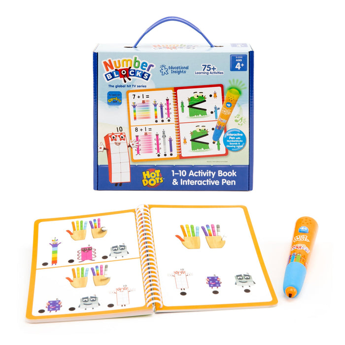 Learning Resources Hot Dots Numberblocks 1–10 Activity Book & Interactive Pen, Over 75 Activities Included - Age 4+ 5-7 Learning Resources