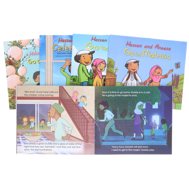 Hassan and Aneesa Children Islamic 5 Books Collection Set By Yasmeen Rahim - Ages 2-7 - Paperback 0-5 Kube Publishing