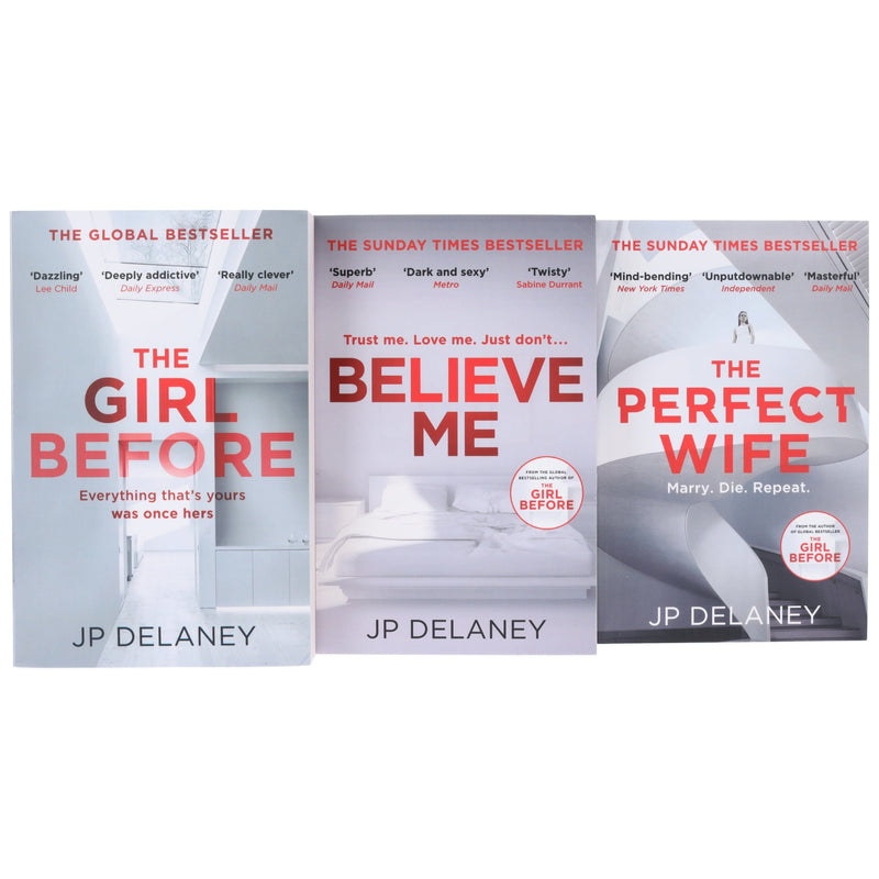 JP Delaney 3 Books Collection Set (The Girl Before, Believe Me & The Perfect Wife) - Fiction - Paperback Fiction Quercus Publishing