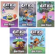 Cat Kid Comic Club by Dav Pilkey 5 Books Collection Set - Graphic Novels - Ages 7-12 - Hardback Graphic Novels Scholastic