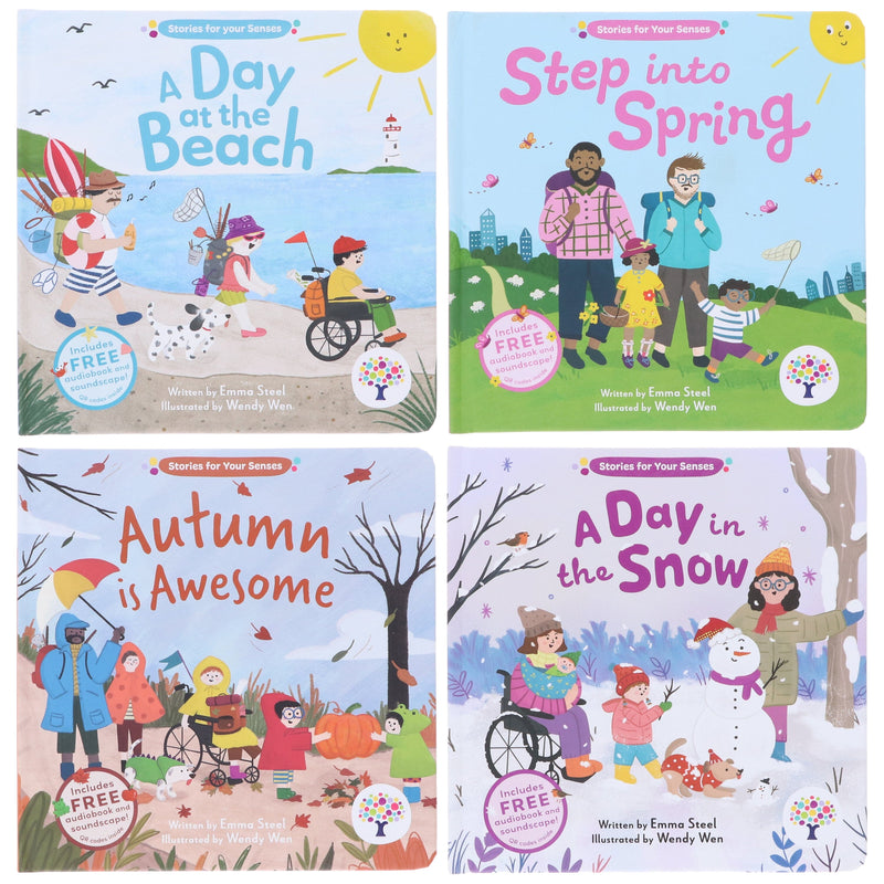 Stories for Your Senses Series by Emma Steel Illustrated 4 Books Collection Set - Ages 3-5 - Board Book (Includes Free Audiobook & Soundscape!) 3-5 Every Cherry Publishing