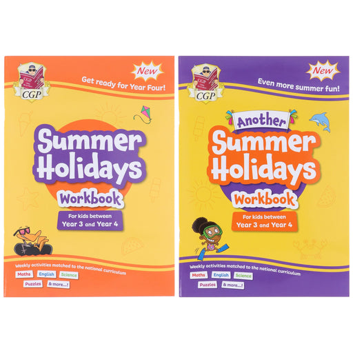 CGP Summer Holidays Activity Workbook (For kids between Year 3 & Year 4) 2 Books Set - Paperback 7-9 Coordination Group Publications Ltd (CGP)